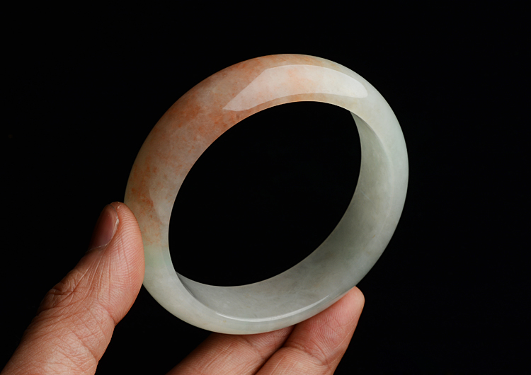 糯冰种飘红花手镯（60.2mm）