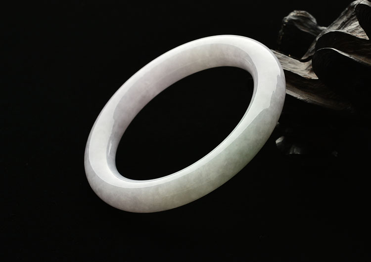 (超值推荐)糯冰种淡紫罗兰圆条手镯（52.1mm）