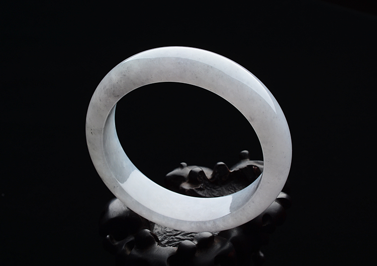糯冰种淡紫罗兰手镯（57.3mm）