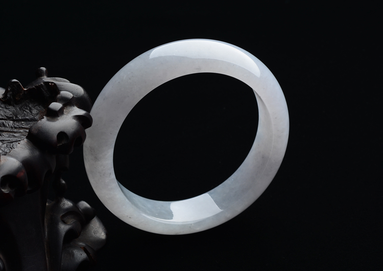 糯冰种淡紫罗兰手镯（57.3mm）