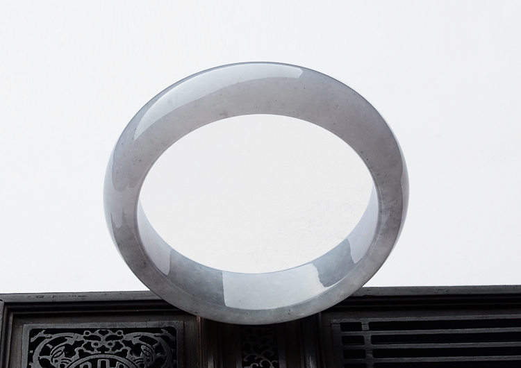 糯冰种淡紫罗兰手镯（57.3mm）