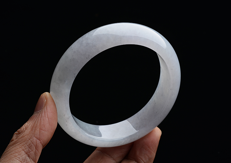 糯冰种淡紫罗兰手镯（57.3mm）