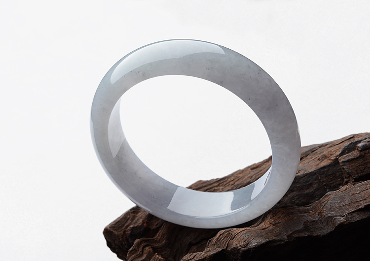 糯冰种淡紫罗兰手镯（57.3mm）