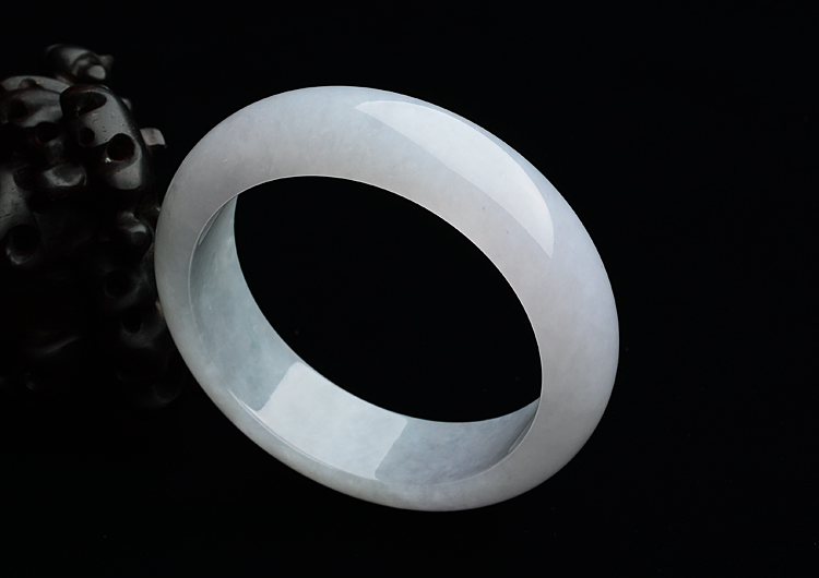 糯冰种淡紫罗兰手镯（55.6mm）