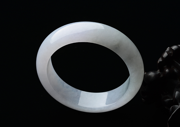 糯冰种淡紫罗兰手镯（55.6mm）