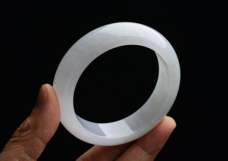糯冰种淡紫罗兰手镯（55.6mm）