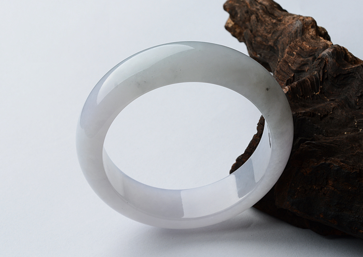 糯冰种淡紫罗兰手镯（55.6mm）