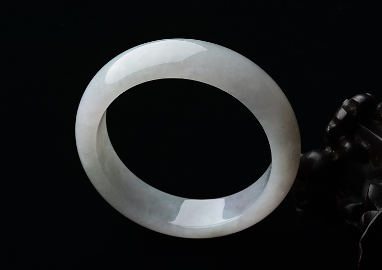 糯冰种淡紫罗兰手镯（57.4mm）
