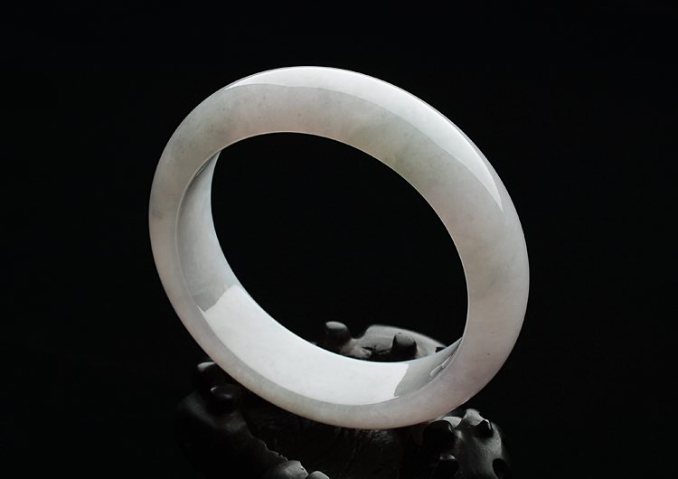 糯冰种淡紫罗兰手镯（57.4mm）