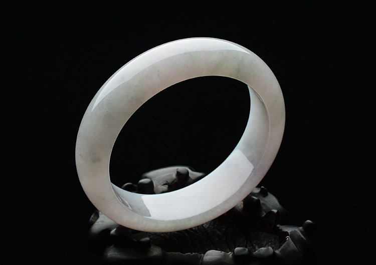 糯冰种淡紫罗兰手镯（57.4mm）