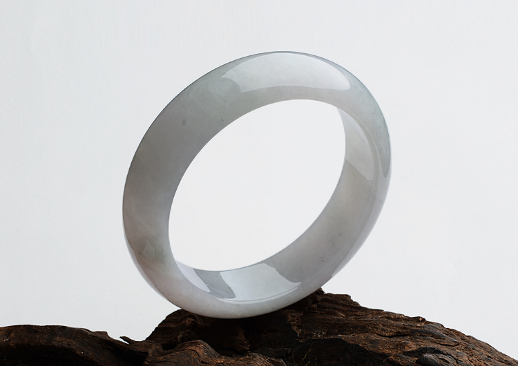 糯冰种淡紫罗兰手镯（57.4mm）