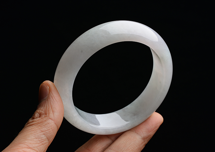 糯冰种淡紫罗兰手镯（57.4mm）