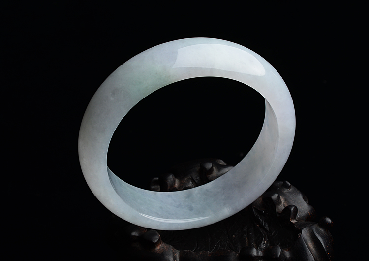 糯冰种淡紫罗兰手镯（57.4mm）