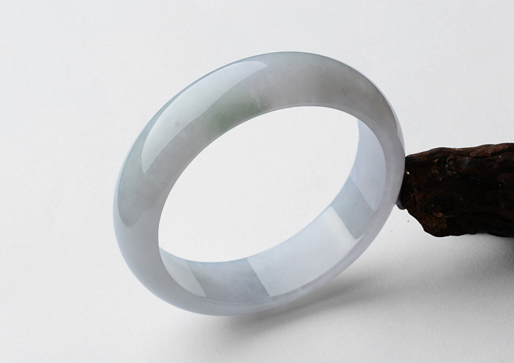糯冰种淡紫罗兰手镯（57.4mm）