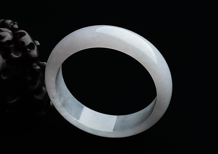 糯冰种淡紫罗兰手镯（57.4mm）