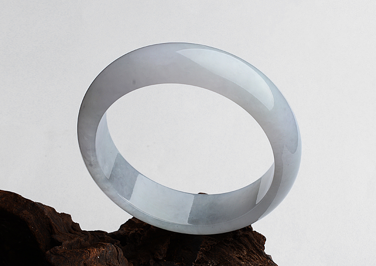 糯冰种淡紫罗兰手镯（57.4mm）