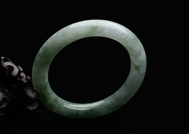 糯冰种晴水圆条手镯（53.8mm）