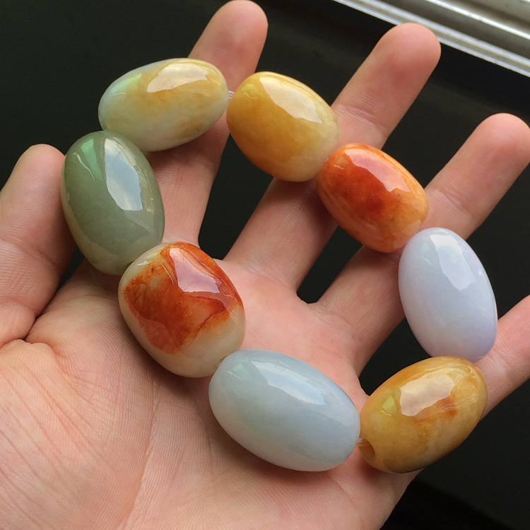 (超值推荐)糯冰种三彩手链