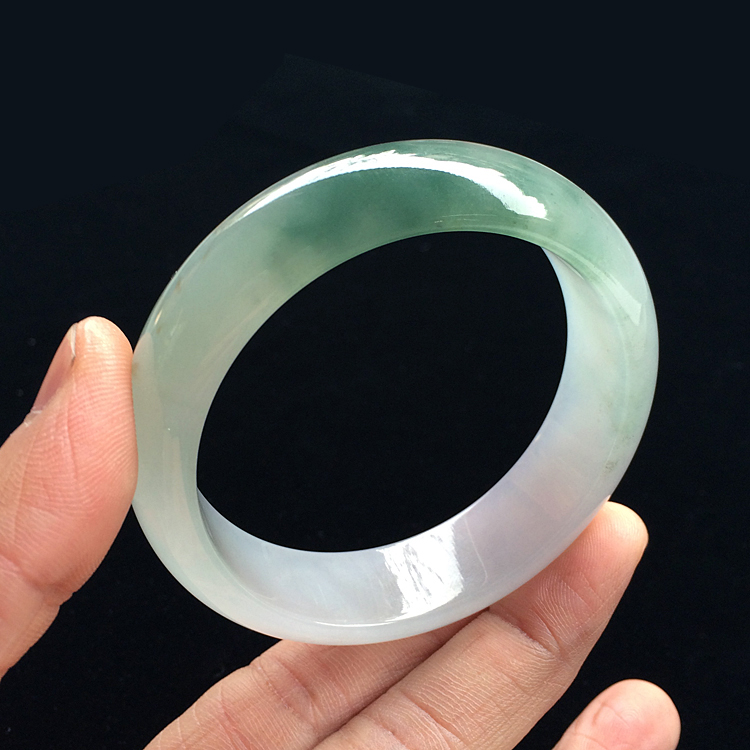 (超值推荐)冰种晴水飘花手镯（54.5mm）