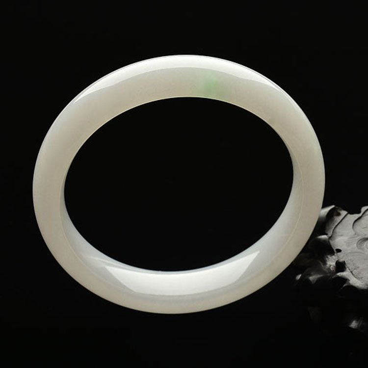 糯冰白底青手镯（57.5mm）