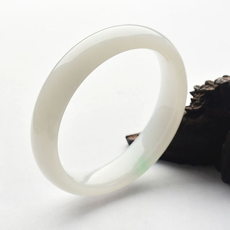 糯冰白底青手镯（57.5mm）
