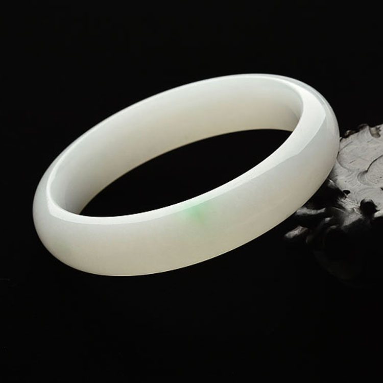 糯冰白底青手镯（57.5mm）