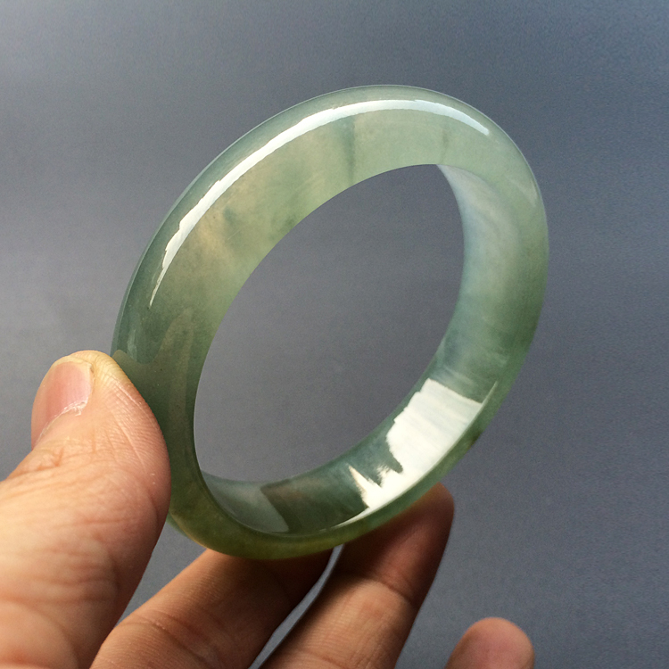 (超值推荐)冰种晴水褐黄翡手镯（57.3mm）