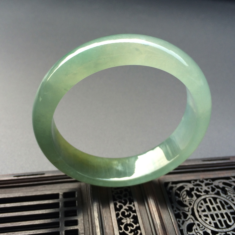(超值推荐)冰种晴水褐黄翡手镯（57.3mm）