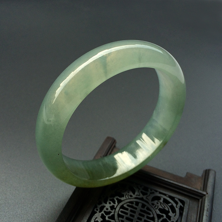 (超值推荐)冰种晴水褐黄翡手镯（57.3mm）