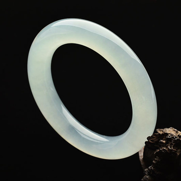 (超值推荐)冰种晴水圆条手镯（一对）（54.7mm/54.8mm）