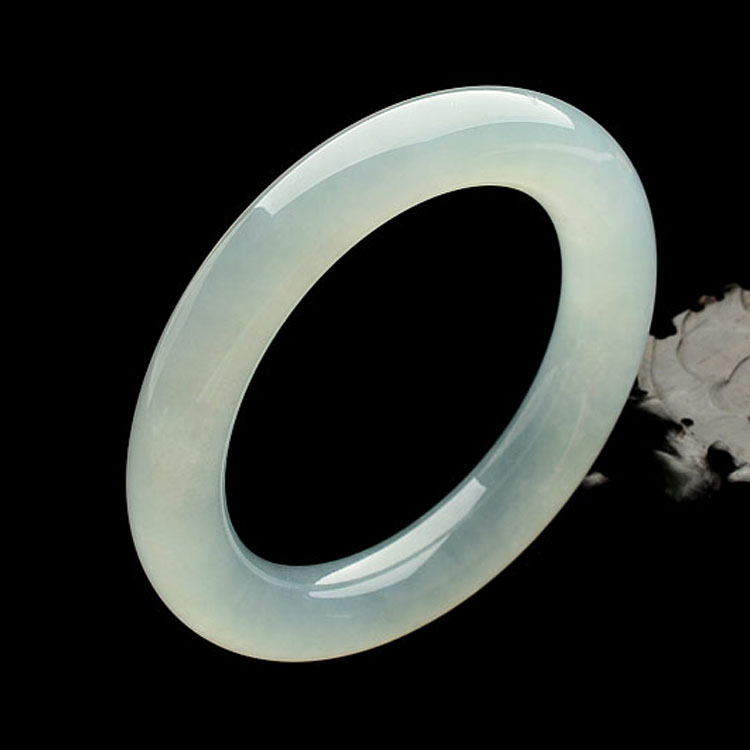 (超值推荐)冰种晴水圆条手镯（一对）（54.7mm/54.8mm）