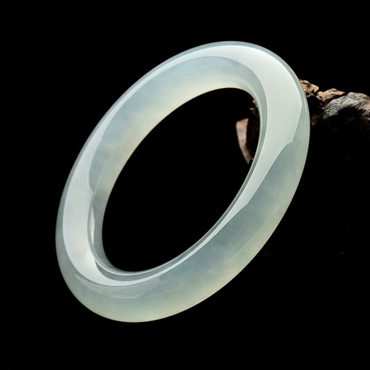 (超值推荐)冰种晴水圆条手镯（一对）（54.7mm/54.8mm）