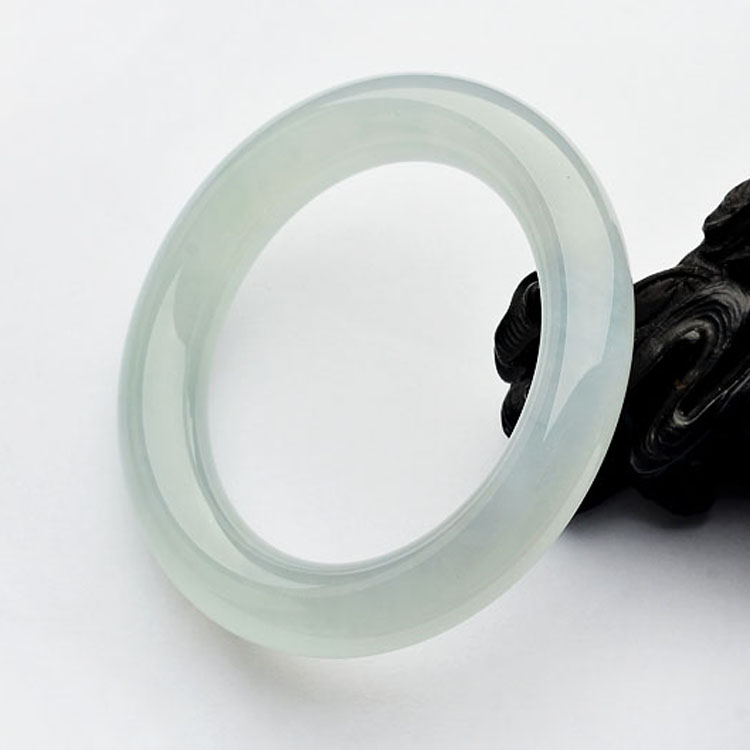 (超值推荐)冰种晴水圆条手镯（一对）（54.7mm/54.8mm）