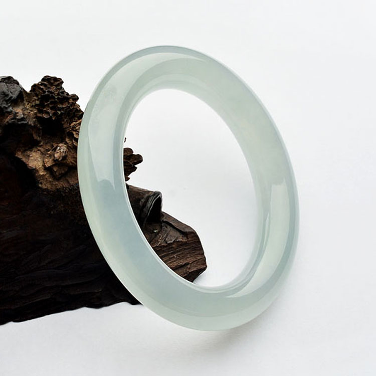 (超值推荐)冰种晴水圆条手镯（一对）（54.7mm/54.8mm）
