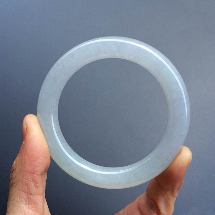 (超值推荐)糯冰种晴水圆条手镯（56.1mm）