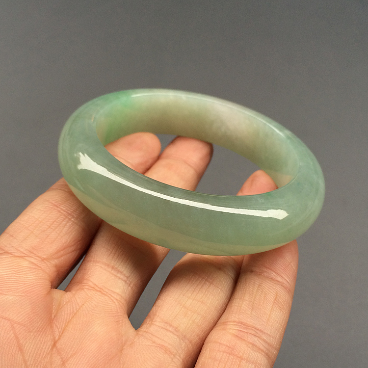 糯冰种晴水飘翠手镯（54.5mm）