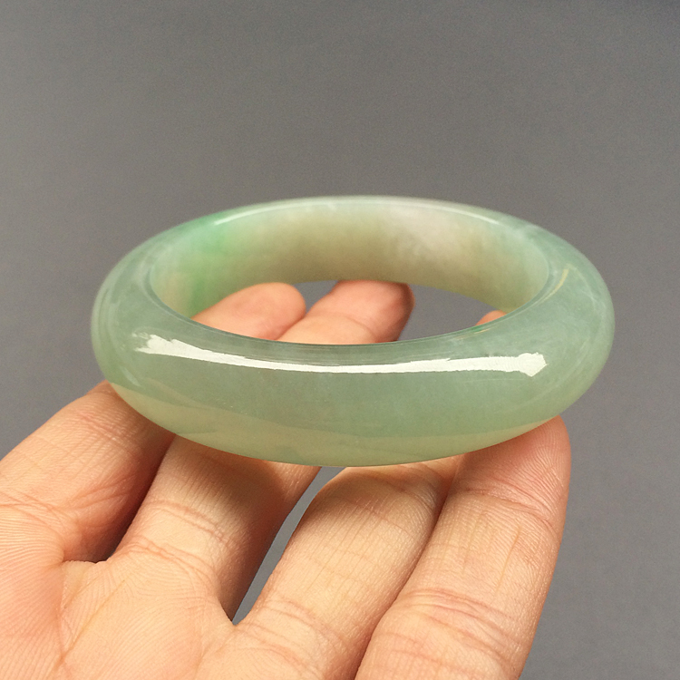糯冰种晴水飘翠手镯（54.5mm）