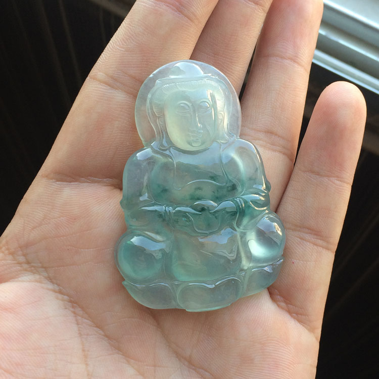 (超值推荐)冰种飘花观音挂件