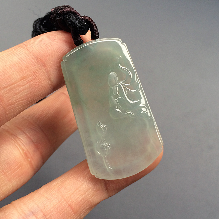 (超值推荐)冰种晴水心莲花开挂件