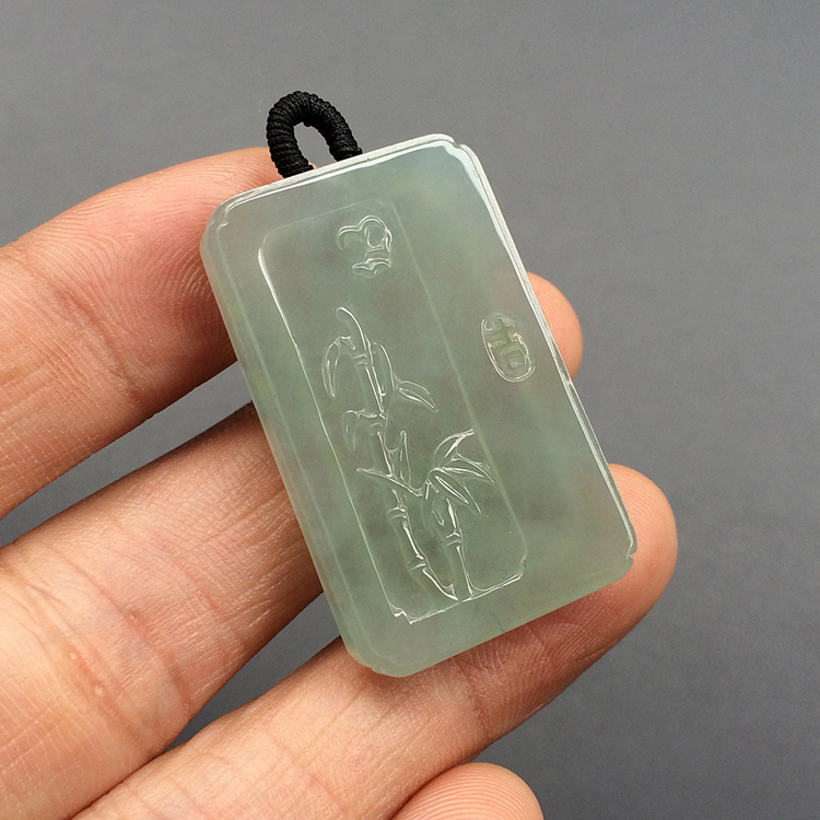 （一口价扫货）冰种晴水竹报平安挂件