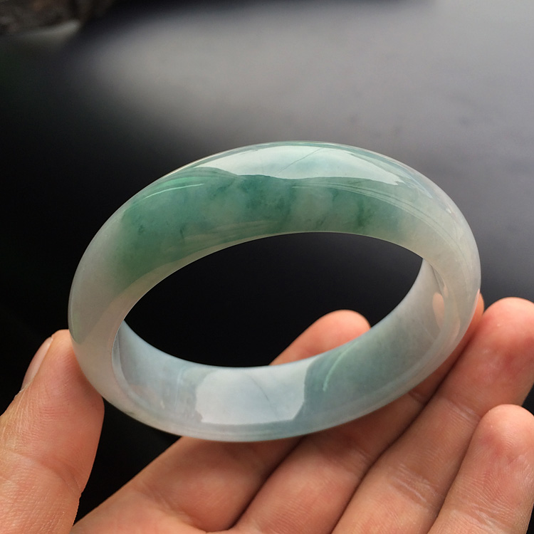 糯冰种飘花手镯（55.4mm）