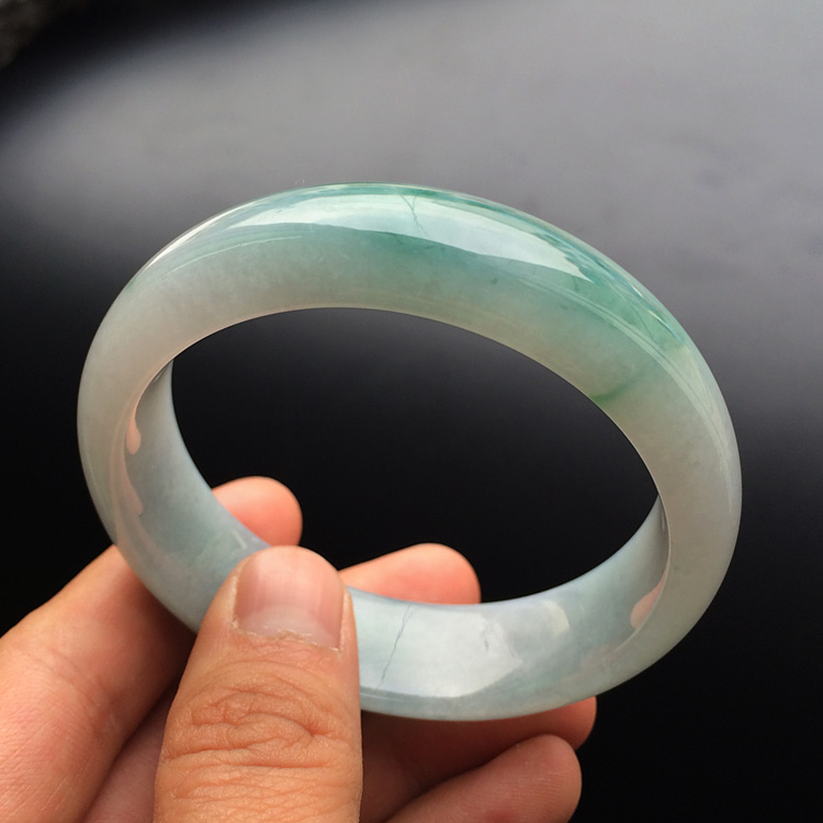 糯冰种飘花手镯（55.4mm）