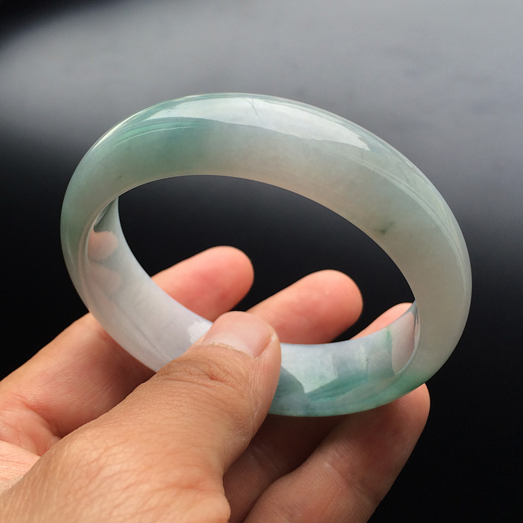 糯冰种飘花手镯（55.4mm）