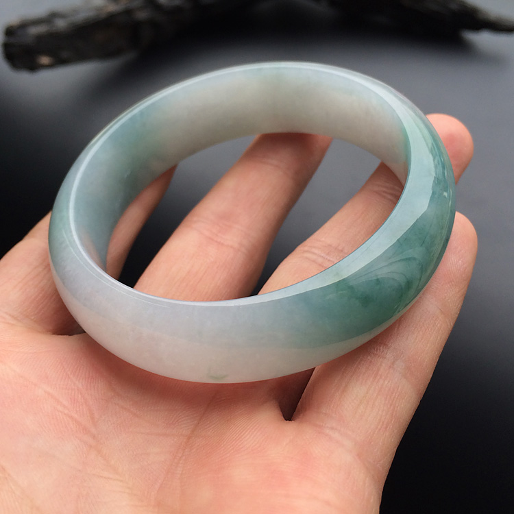 糯冰种飘花手镯（55.4mm）