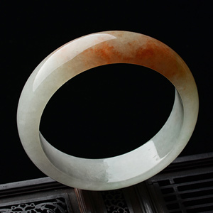 糯冰种晴水飘红翡手镯（60mm）