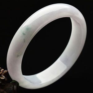 糯冰种淡紫罗兰略飘花手镯(58.7mm)
