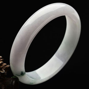 糯冰种淡紫罗兰略飘花手镯(58.6mm)