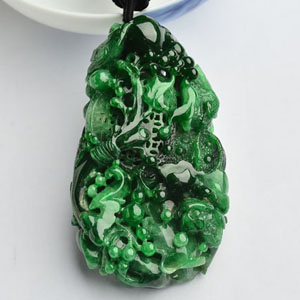 冰种/糯冰种阳绿喜上眉梢挂件