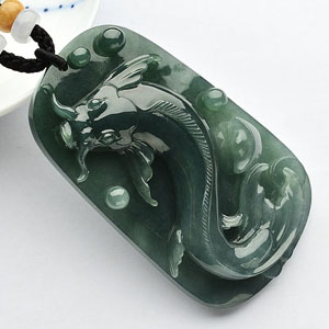 糯冰种蓝水年年有余挂件
