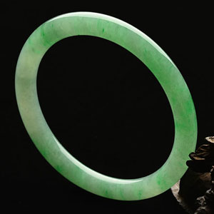 冰种飘翠圆条手镯(54mm)